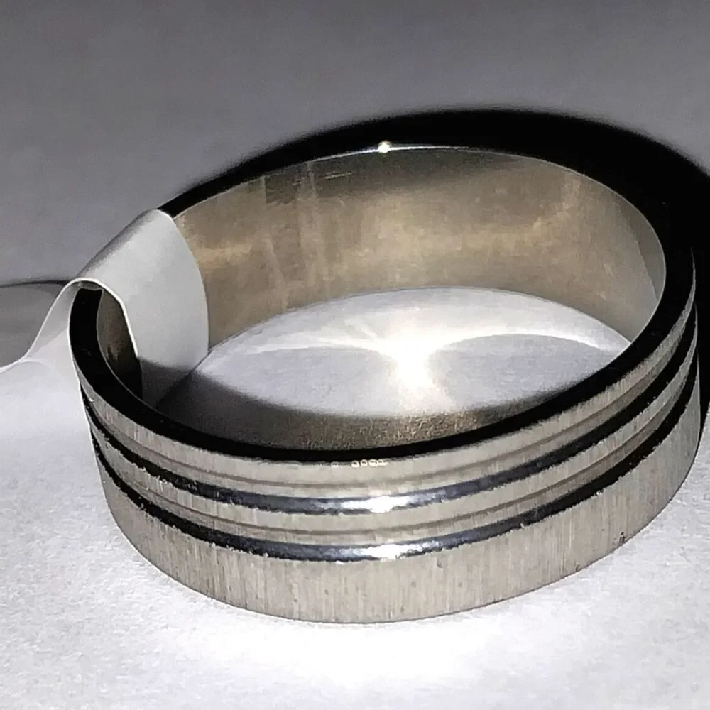 Stainless steel wide band hypoallergenic nickel free Men's ring sz 11